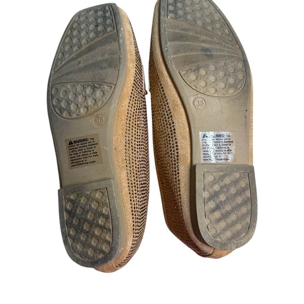 Atalina Chic Tan Loafers with Rhinestone Detailing Size 38 Women’s 7 / 7.5 - Picture 6 of 6